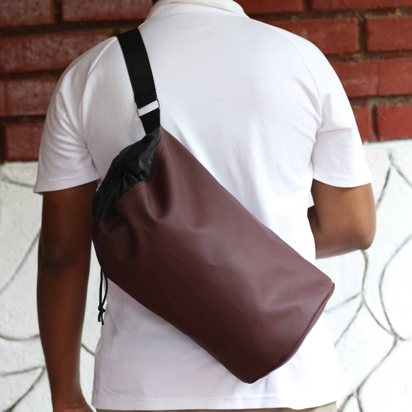 CBG06 – Synthetic Leather Bottle Bag with Drawstring