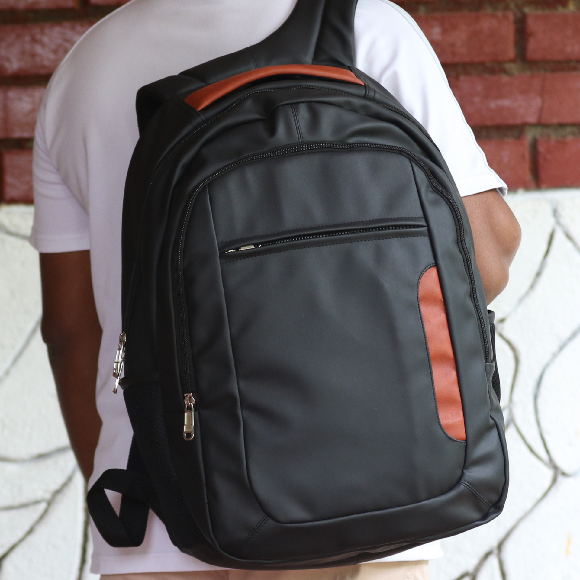BP40 – Synthetic Leather 17-inch Laptop Backpack – Avonkin