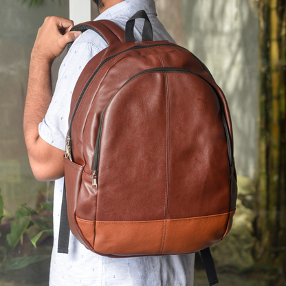 BP47 – Premium Synthetic Leather Laptop Backpack
