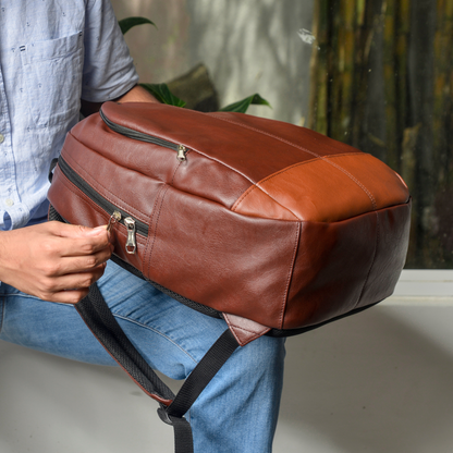 BP47 – Premium Synthetic Leather Laptop Backpack