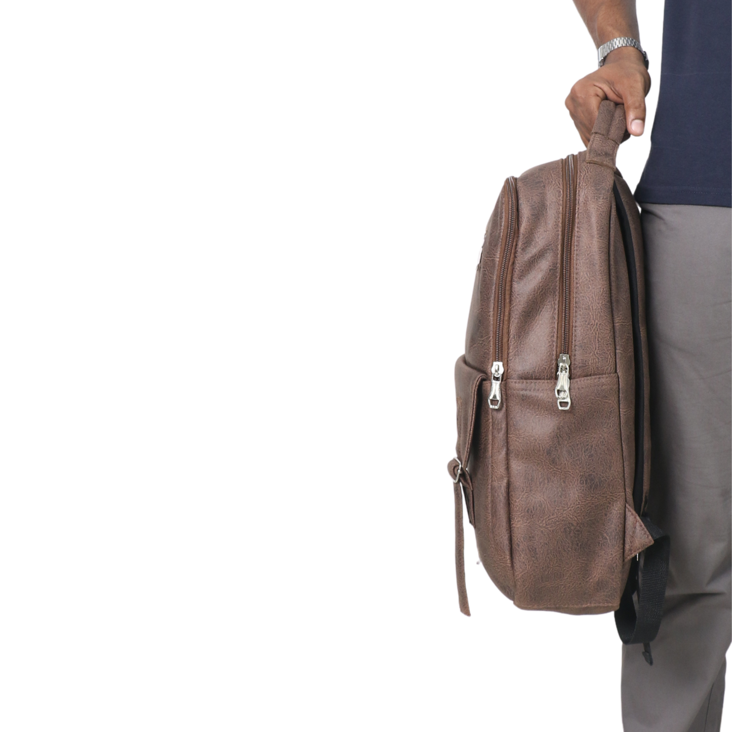 BP49 – Synthetic Leather Laptop Backpack