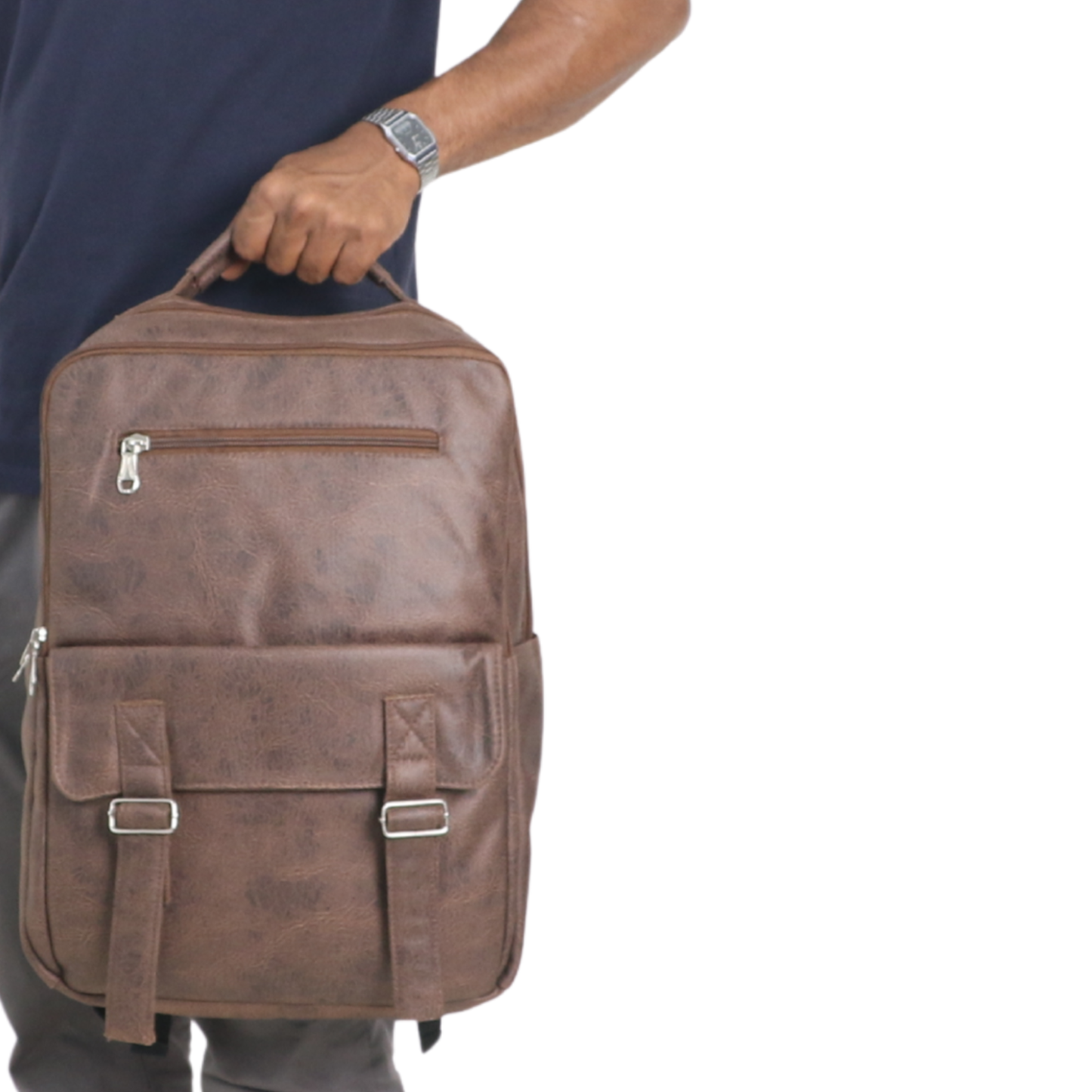 BP49 – Synthetic Leather Laptop Backpack