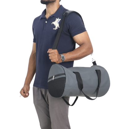 TBG05 – Synthetic Leather Duffel Bag with Side Pockets